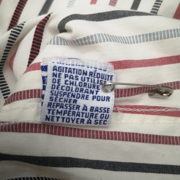 Tabi Wrinkle Resistant Stretch Ladies Size XL Red Grey White Striped Shirt - Picture 5 of 10